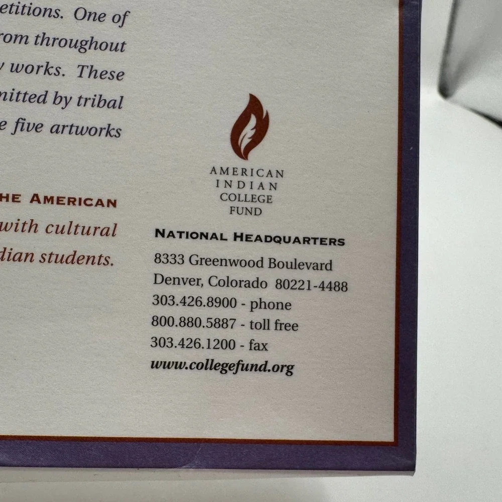 American Indian College Fund Notecard Set Multi Tribal College Portfolio 2005
